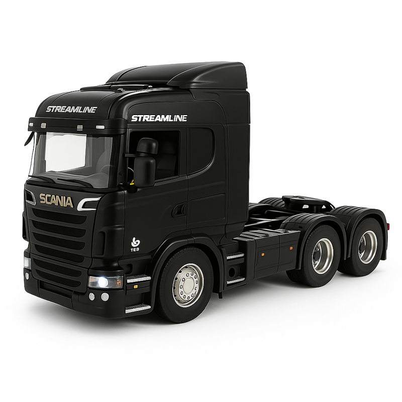 Miniatura Realista de Controle Remoto Caminhão Scania S540 6X4 + Carreta de Brinde (QUEIMA DE ESTOQUE) - BRANCO